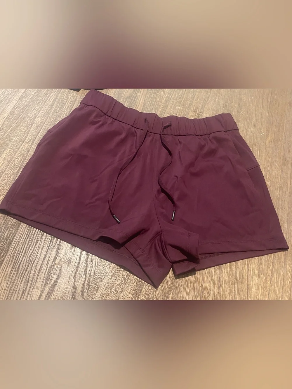 2-pair bundle CRZ YOGA Women's Athletic Shorts - Black & Burgundy - Picture 3 of 3